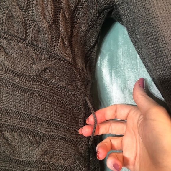 Grey cabled classy sweater dress, L - Picture 5 of 7